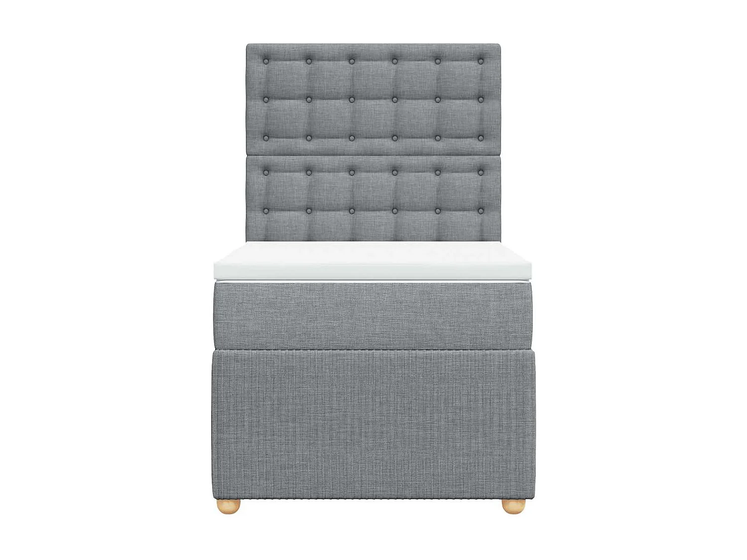 Boxspring met matras stof lichtgrijs 90x190 cm