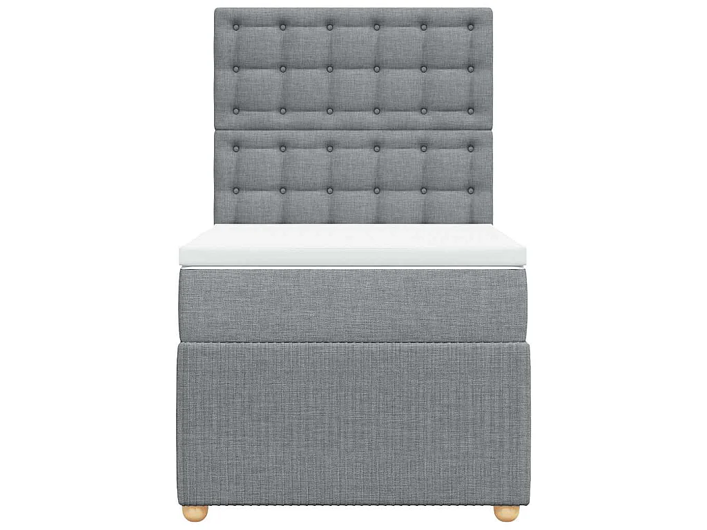 Boxspring met matras stof lichtgrijs 90x190 cm