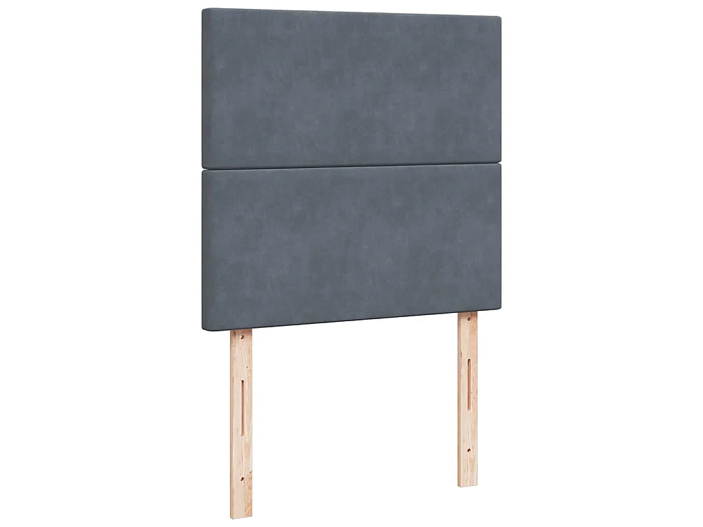 Giroletto a Molle con Materasso Grigio Scuro 90x190 cm Velluto
