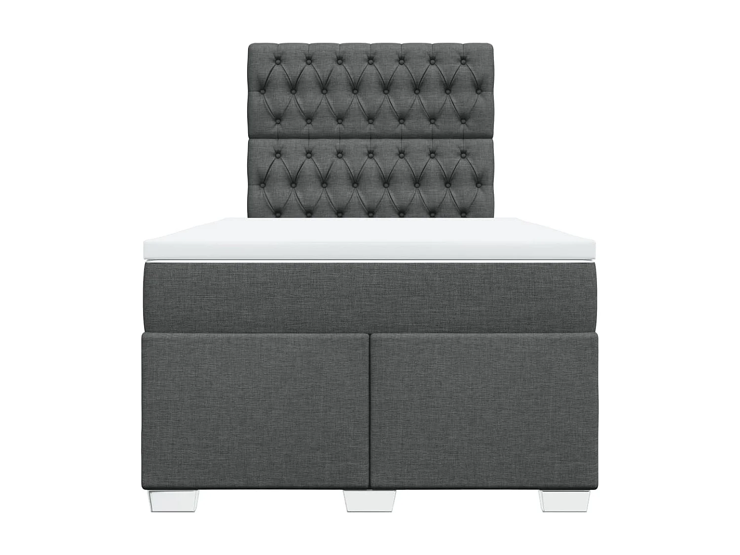 Cama box spring con colchón tela gris oscuro 120x200 cm