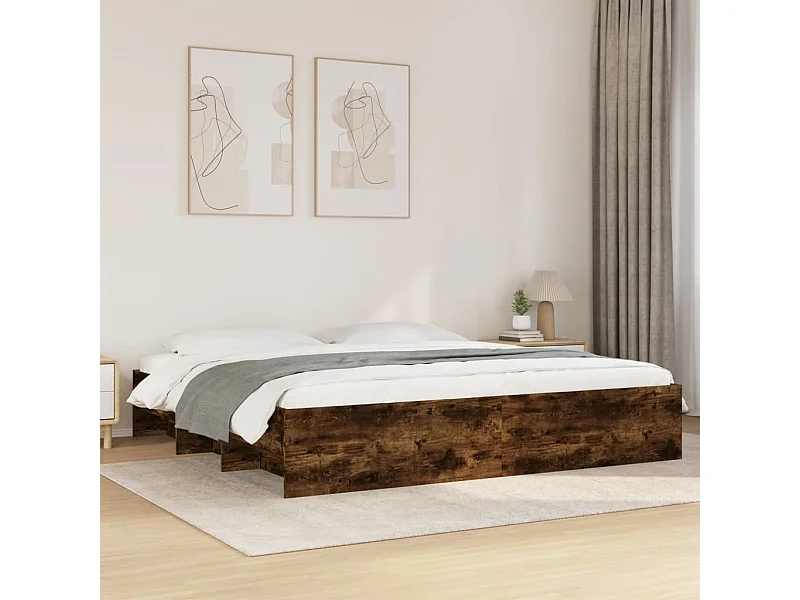 Bedframe zonder matras 200x200 cm spaanplaat gerookt eiken