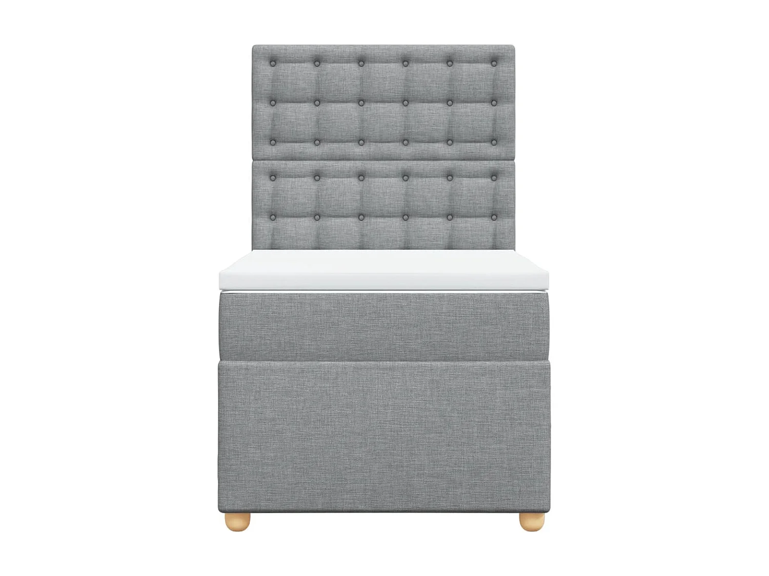Boxspring met matras stof lichtgrijs 90x200 cm