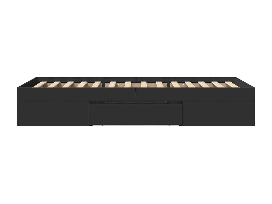 Cadre de lit sans matelas noir 90x200 cm bois d'ingénierie