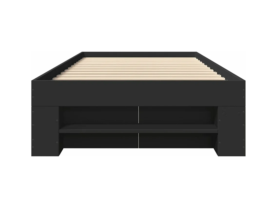 Bettgestell Schwarz 90x200 cm Holzwerkstoff