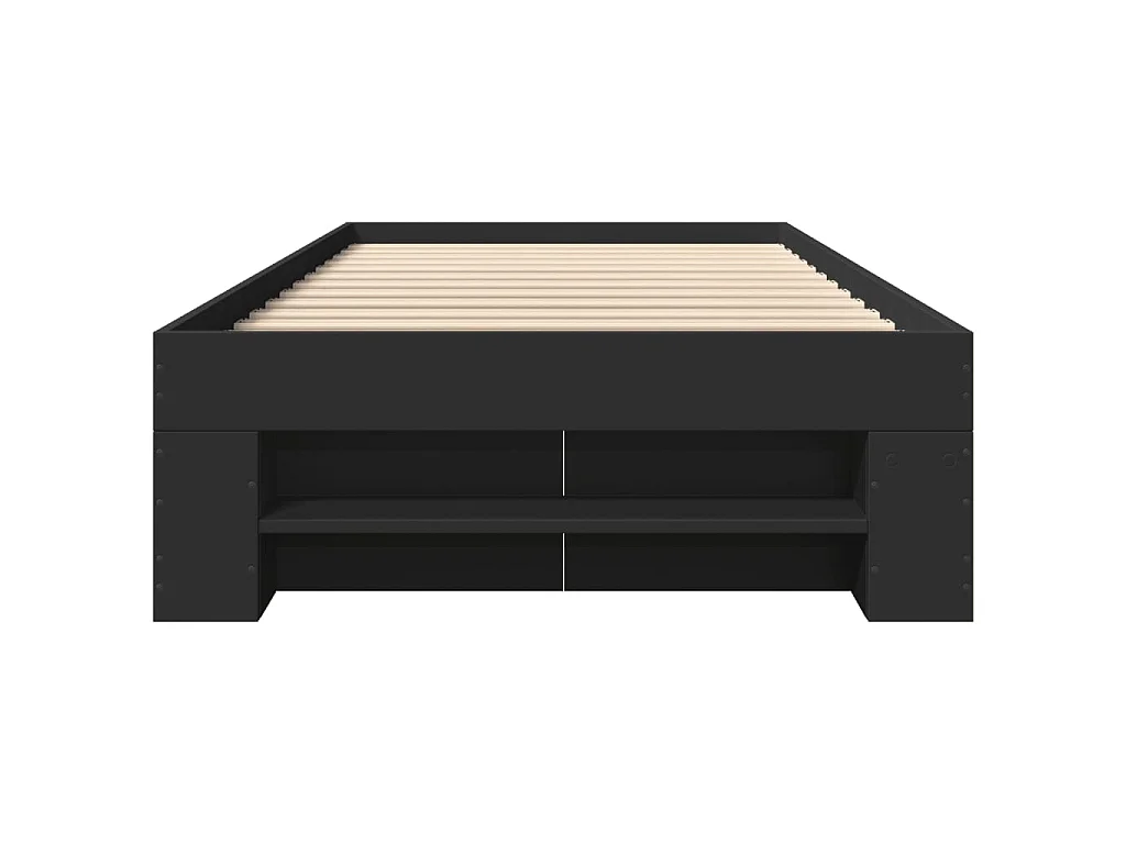 Cadre de lit sans matelas noir 90x200 cm bois d'ingénierie