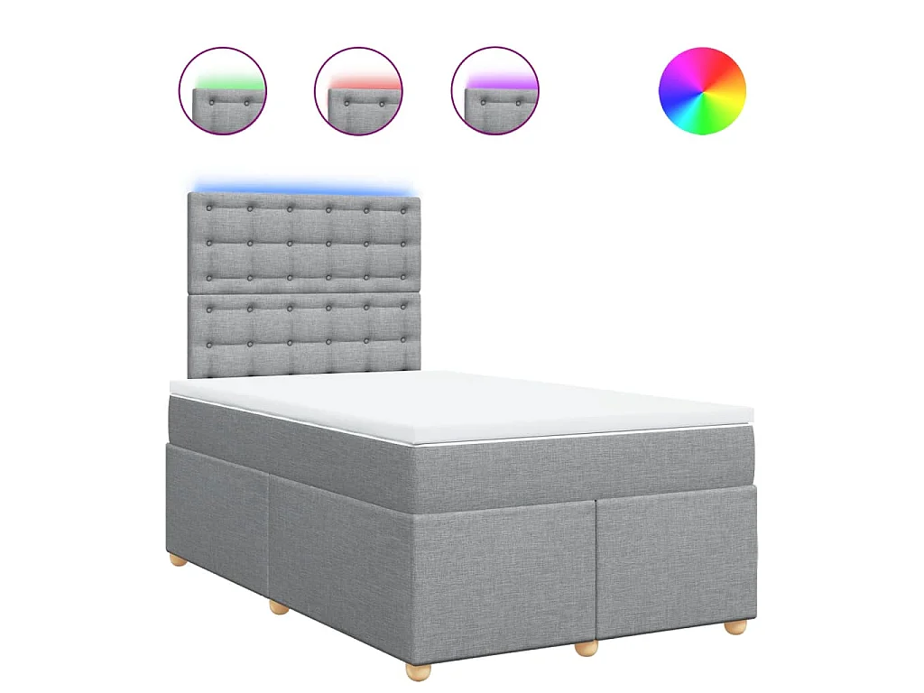 Boxspring met matras stof lichtgrijs 120x200 cm