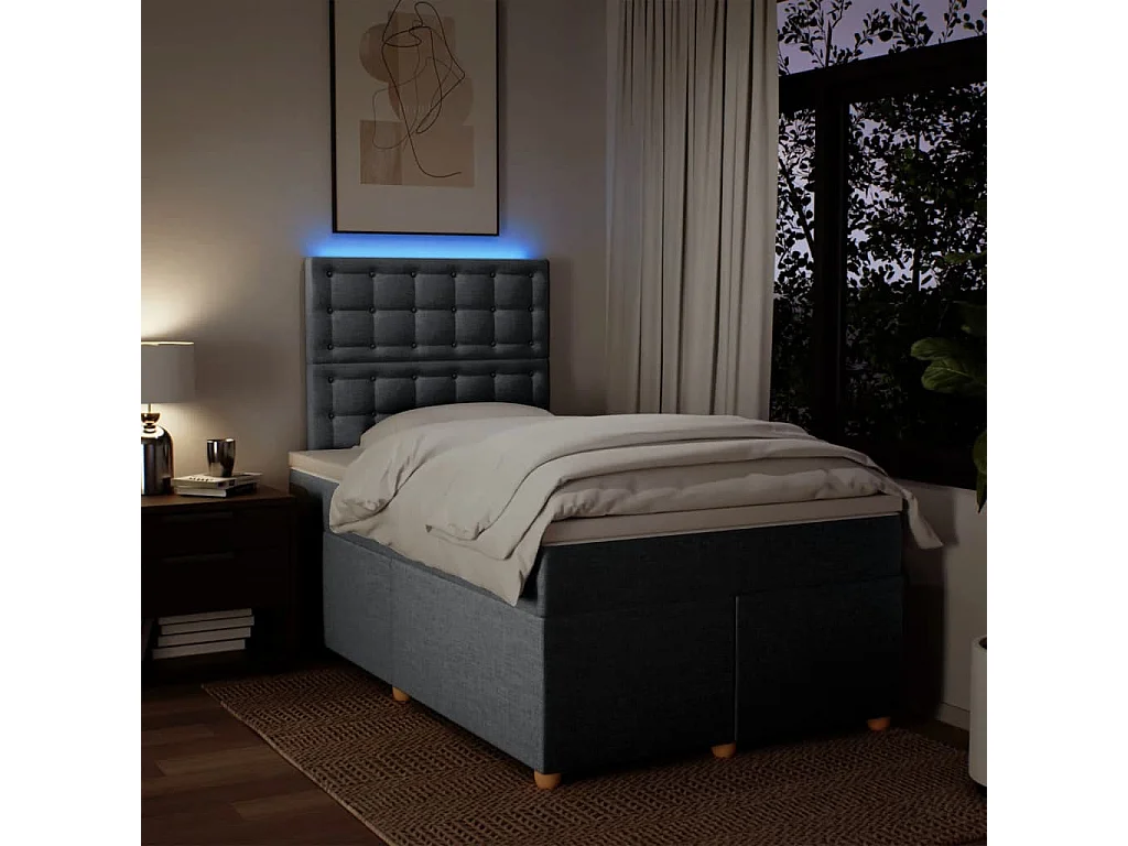 Boxspring met matras stof lichtgrijs 120x200 cm