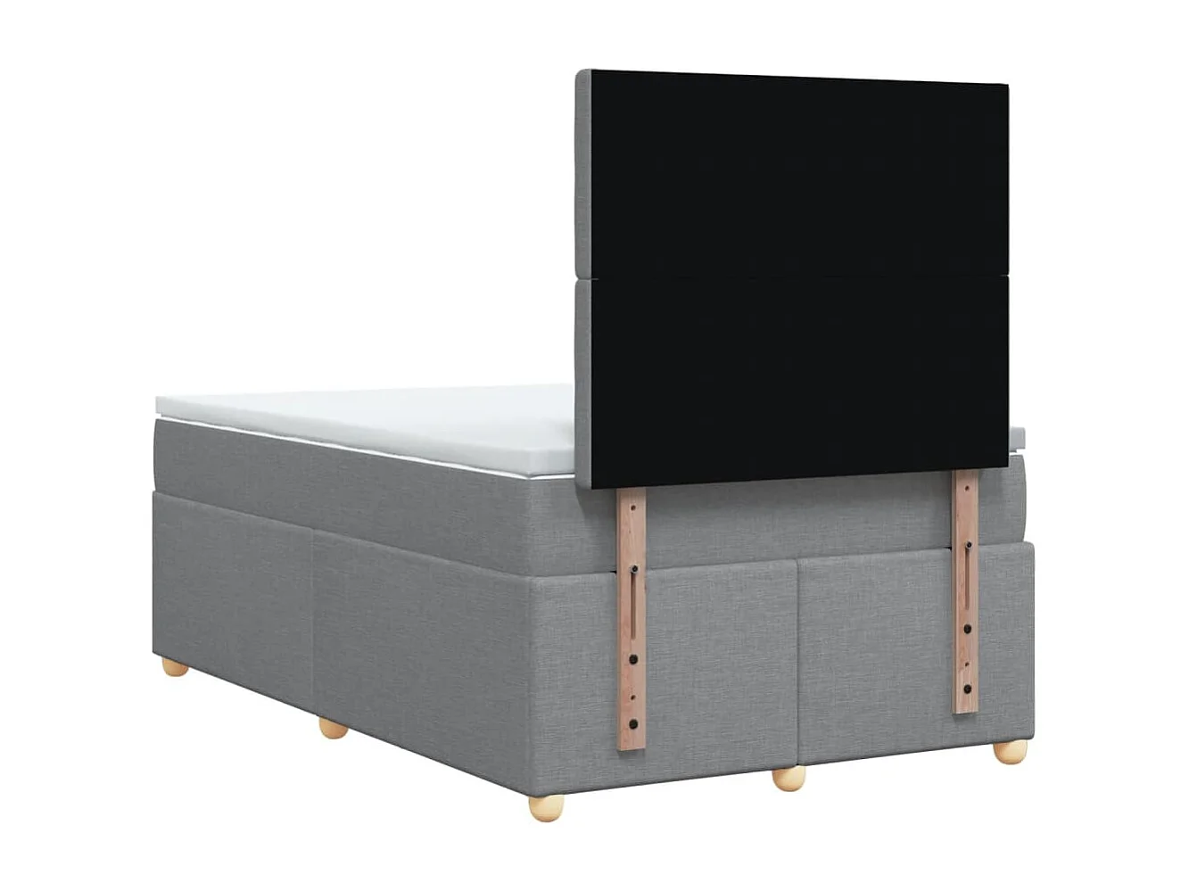 Boxspring met matras stof lichtgrijs 120x200 cm
