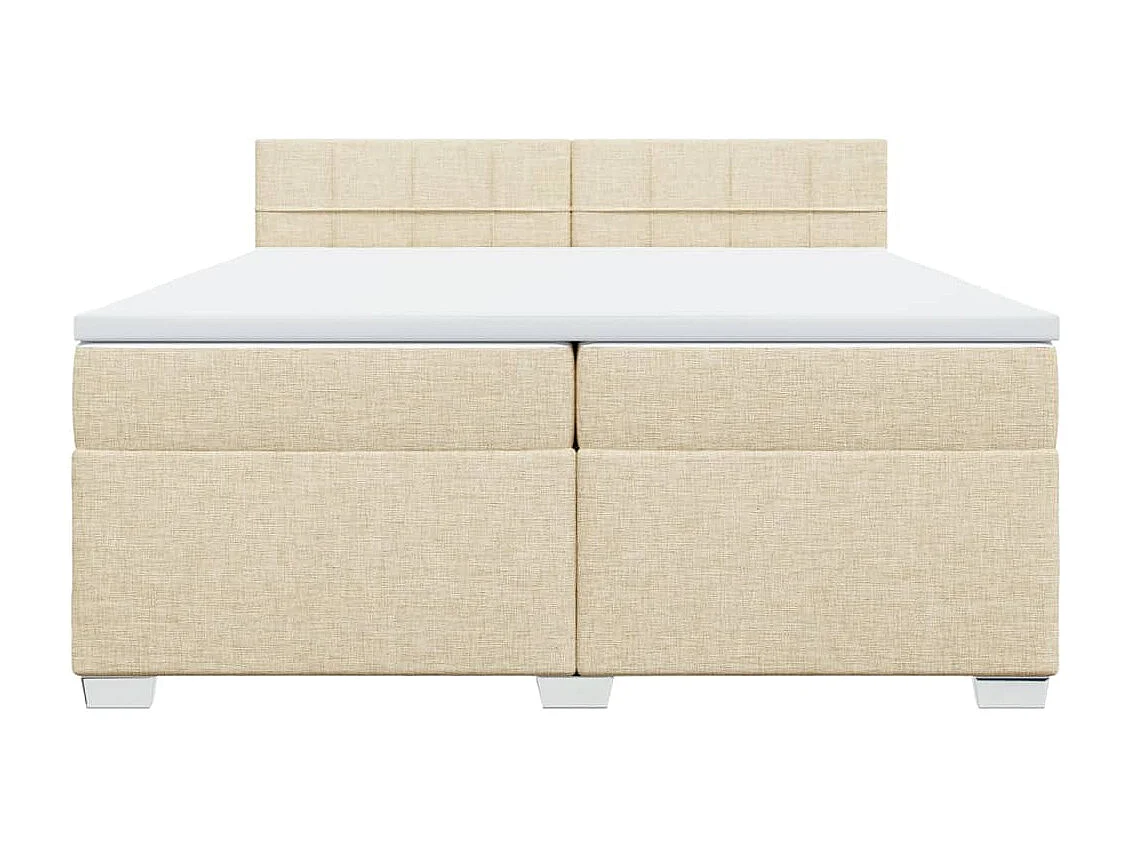 Giroletto a Molle con Materasso Crema 200x200 cm in Tessuto