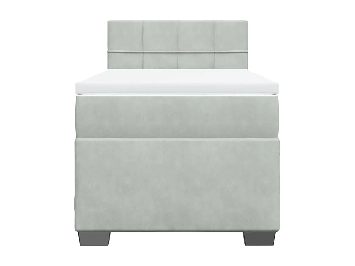 Boxspringbett mit Matratze Hellgrau 100x200 cm Samt