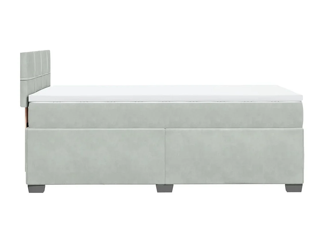 Boxspringbett mit Matratze Hellgrau 100x200 cm Samt