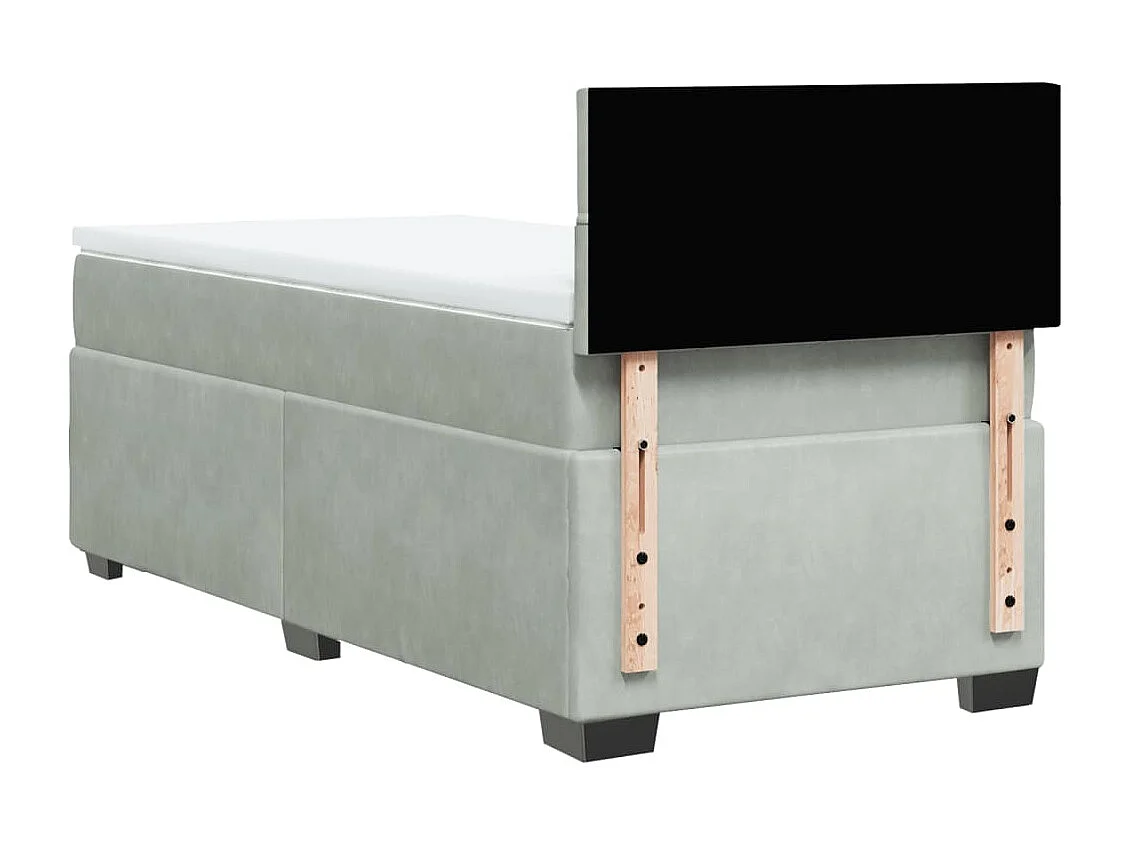 Boxspringbett mit Matratze Hellgrau 100x200 cm Samt