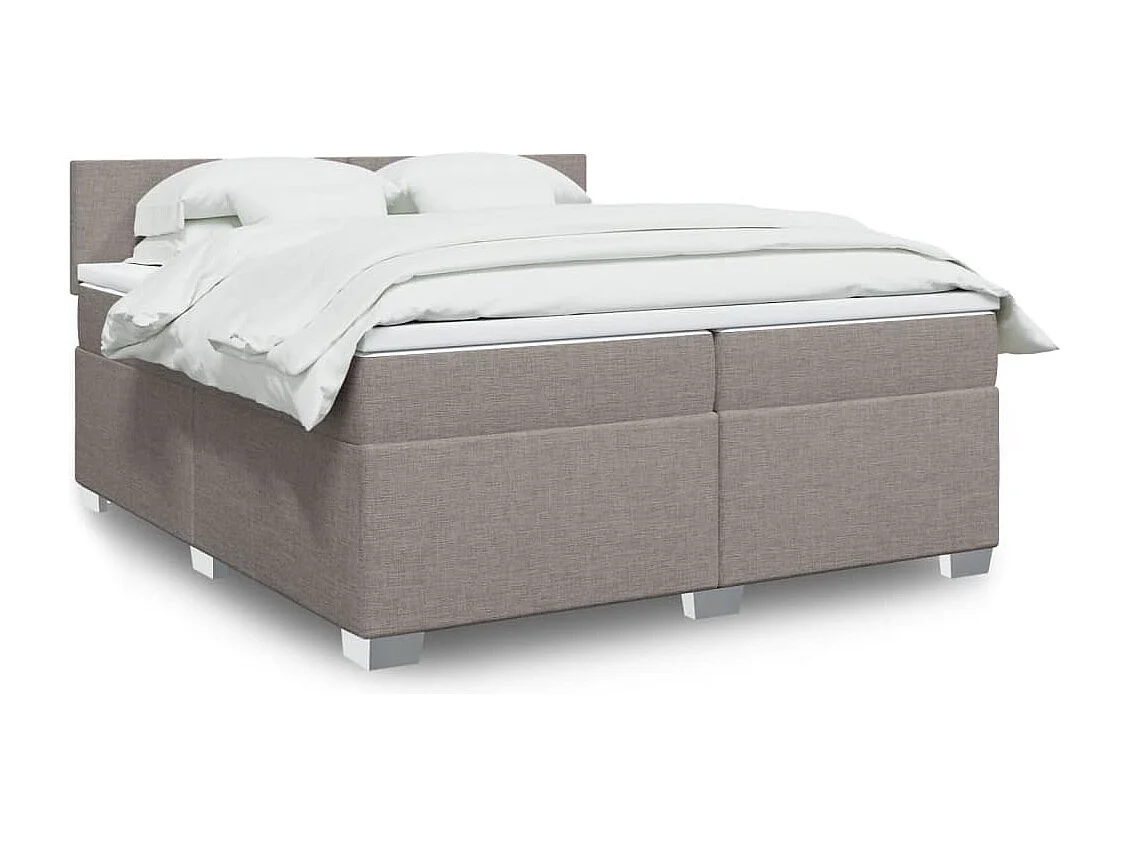 Boxspring met matras stof taupe 200x200 cm