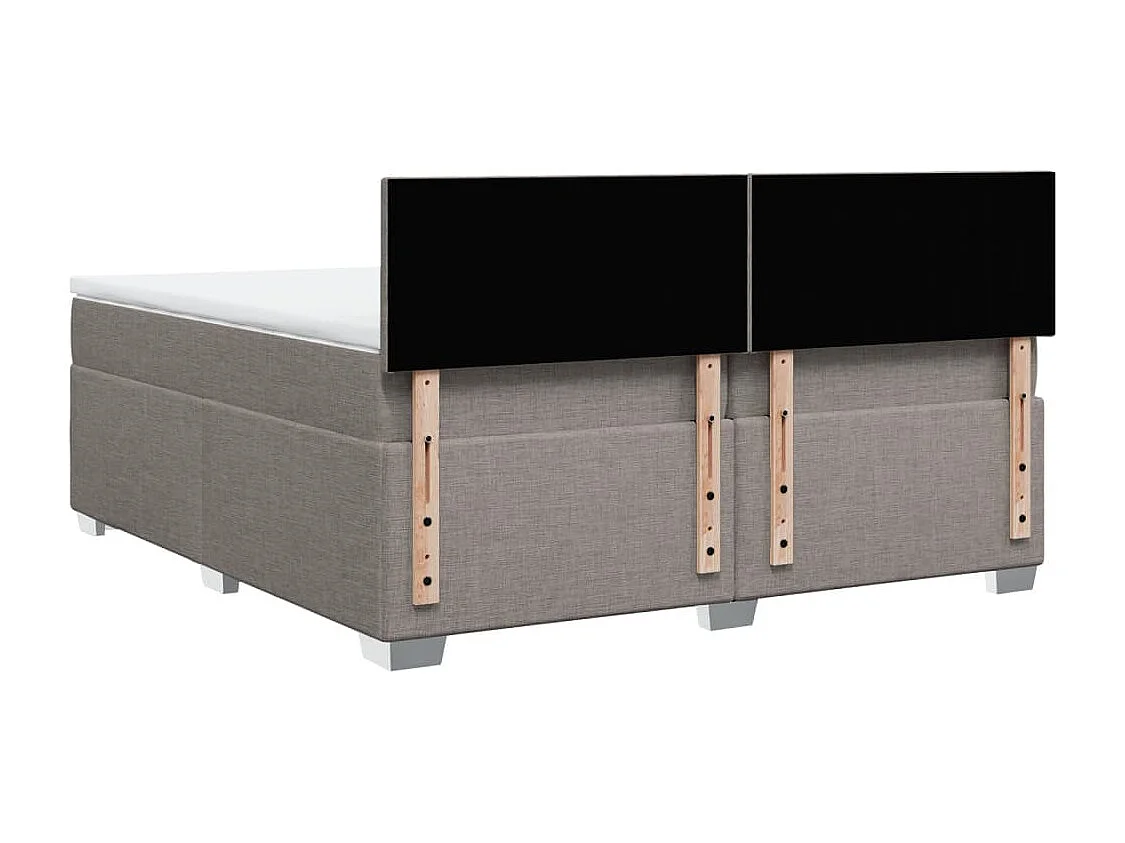Boxspring met matras stof taupe 200x200 cm