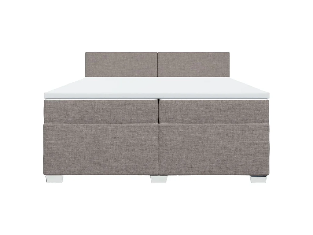 Boxspring met matras stof taupe 200x200 cm