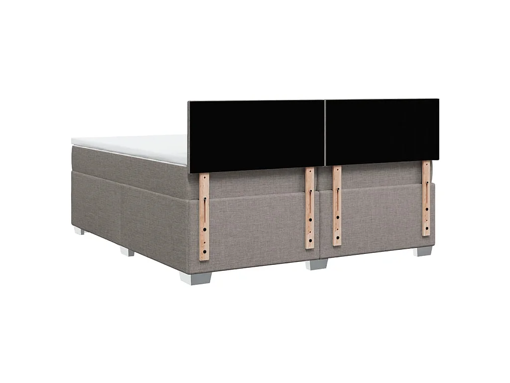 Boxspring met matras stof taupe 200x200 cm