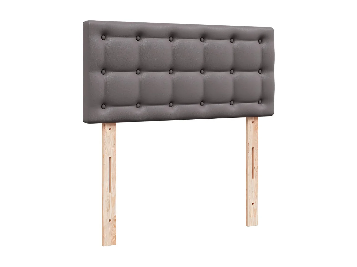 Boxspringbett mit Matratze Grau 100x200 cm Kunstleder