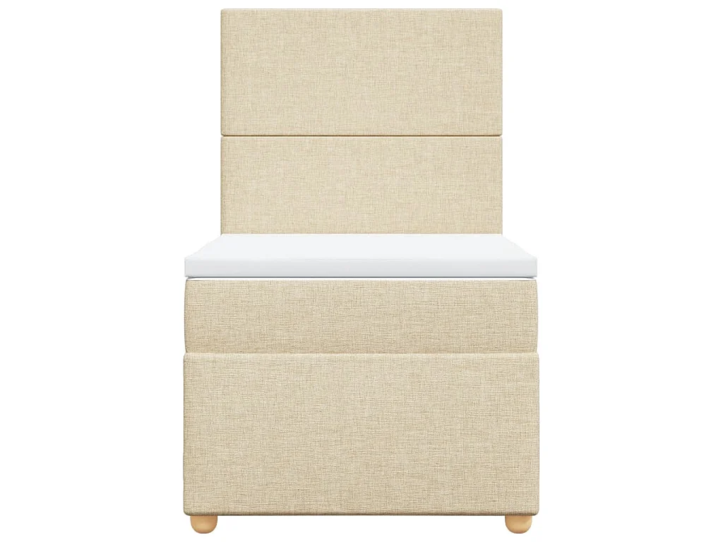 Boxspringbett mit Matratze Creme 80x200 cm Stoff