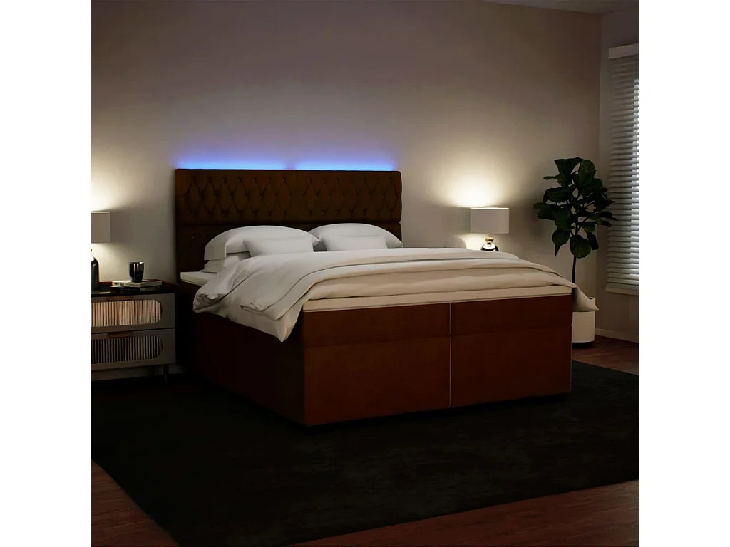 Cama box spring con colchón terciopelo rosa 200x200 cm