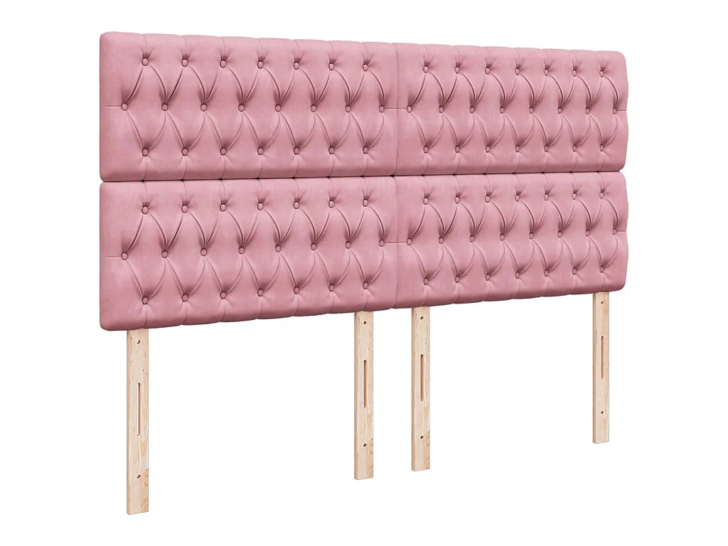 Cama box spring con colchón terciopelo rosa 200x200 cm