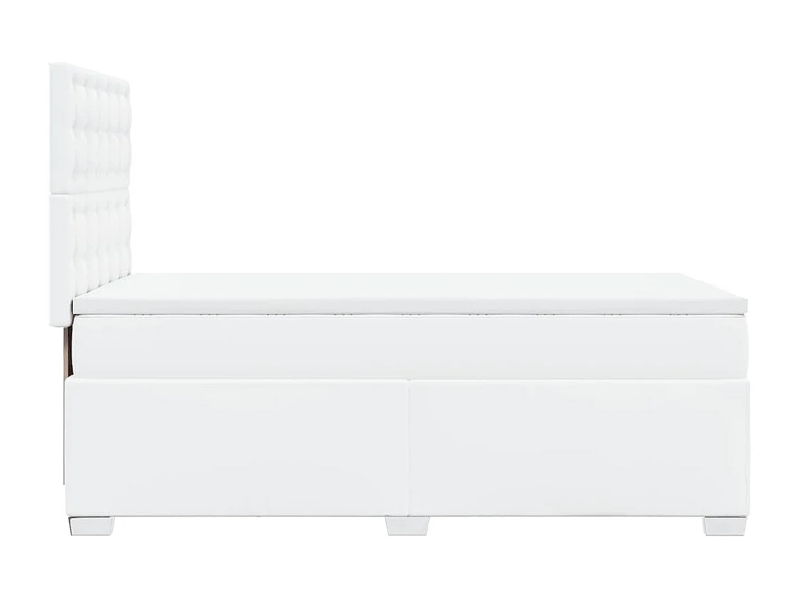 Sommier à lattes de lit avec matelas Blanc 90x190 cm Similicuir