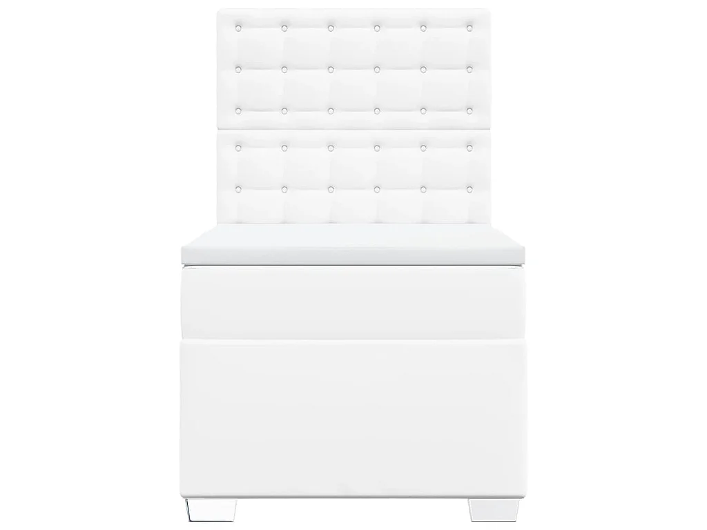 Cama com molas/colchão 90x190 cm couro artificial branco