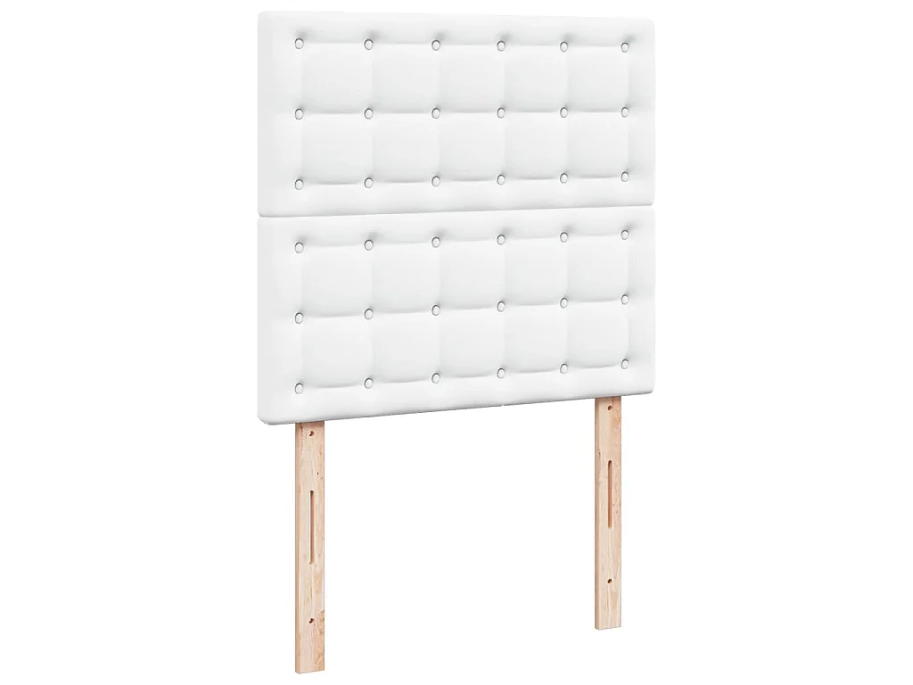 Cama com molas/colchão 90x190 cm couro artificial branco