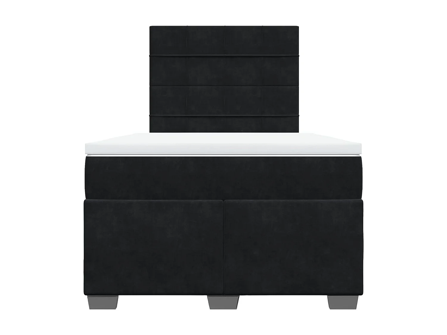 Giroletto a Molle con Materasso Nero 120x190 cm in Velluto