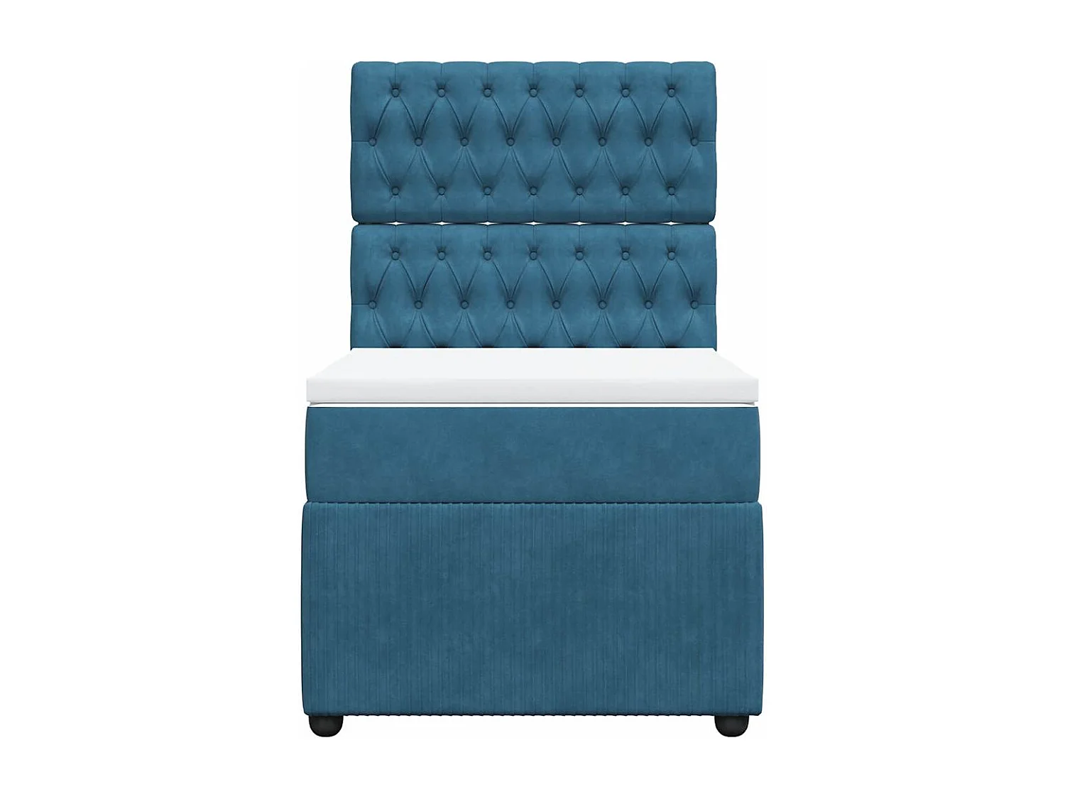 Cama com molas/colchão 80x200 cm veludo azul-escuro