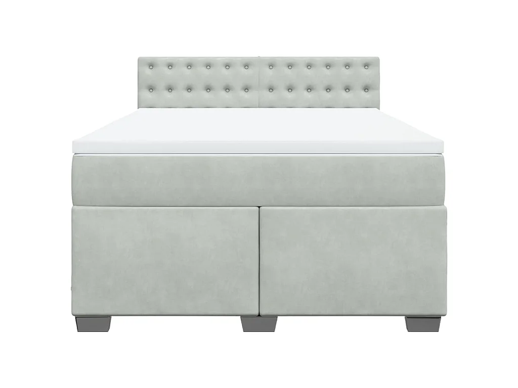 Sommier à lattes de lit et matelas Gris clair 140x200cm Velours