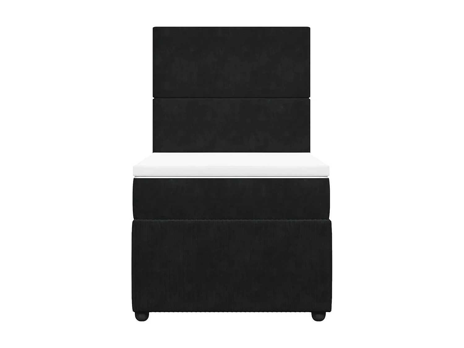 Cama box spring con colchón terciopelo negro 80x200 cm
