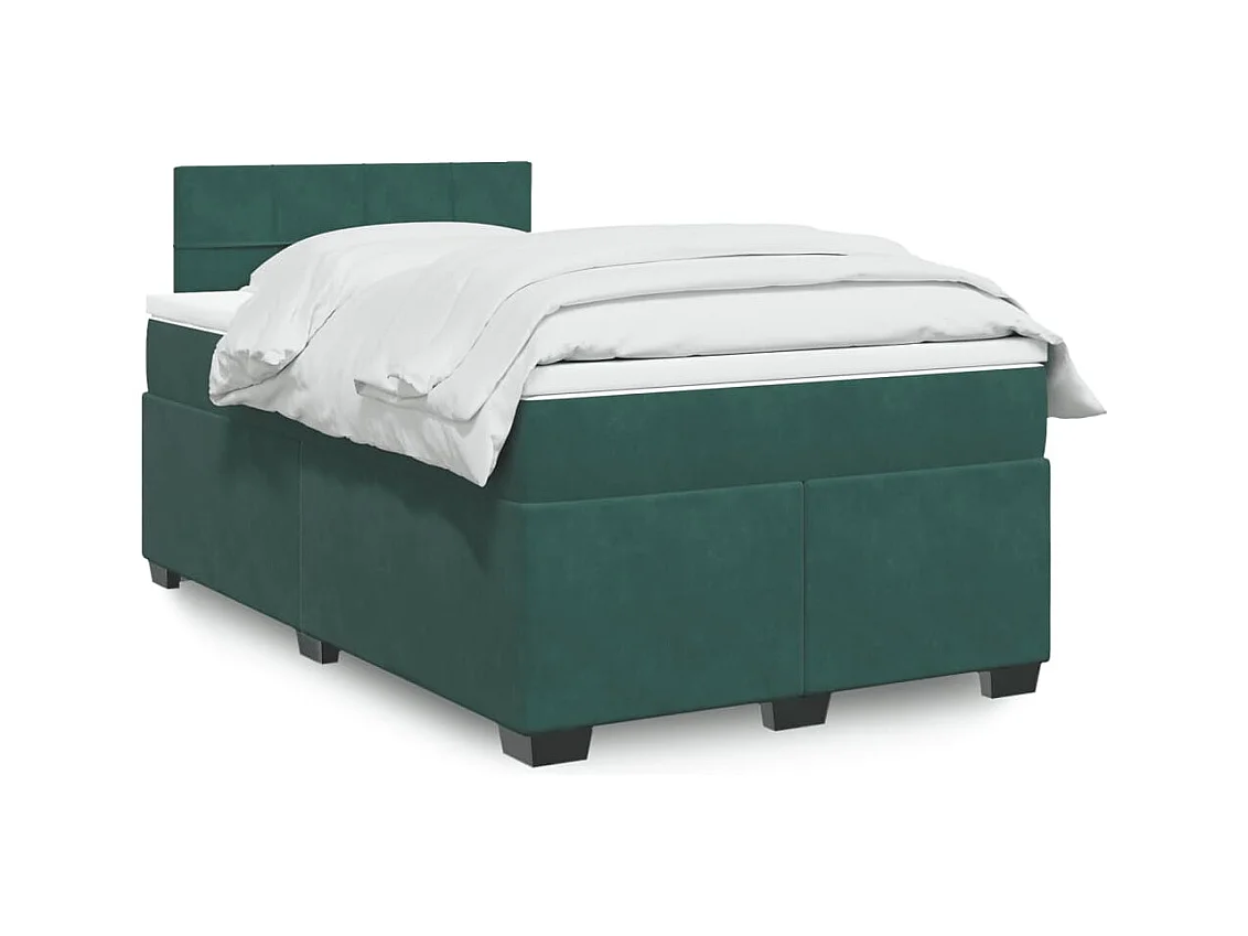 Sommier à lattes de lit et matelas Vert foncé 120x200cm Velours