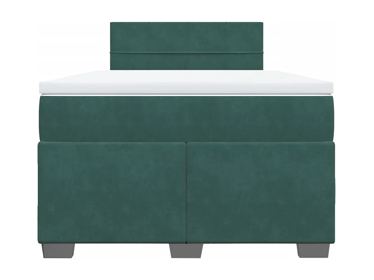 Boxspringbett mit Matratze Dunkelgrün 120x200 cm Samt