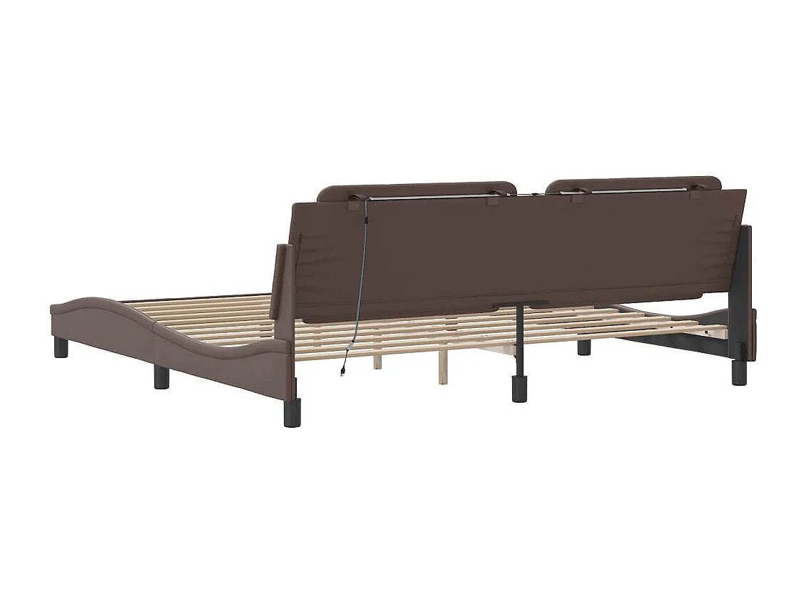 Bettgestell mit LED ohne Matratze "Zadar" Braun 200x200 cm