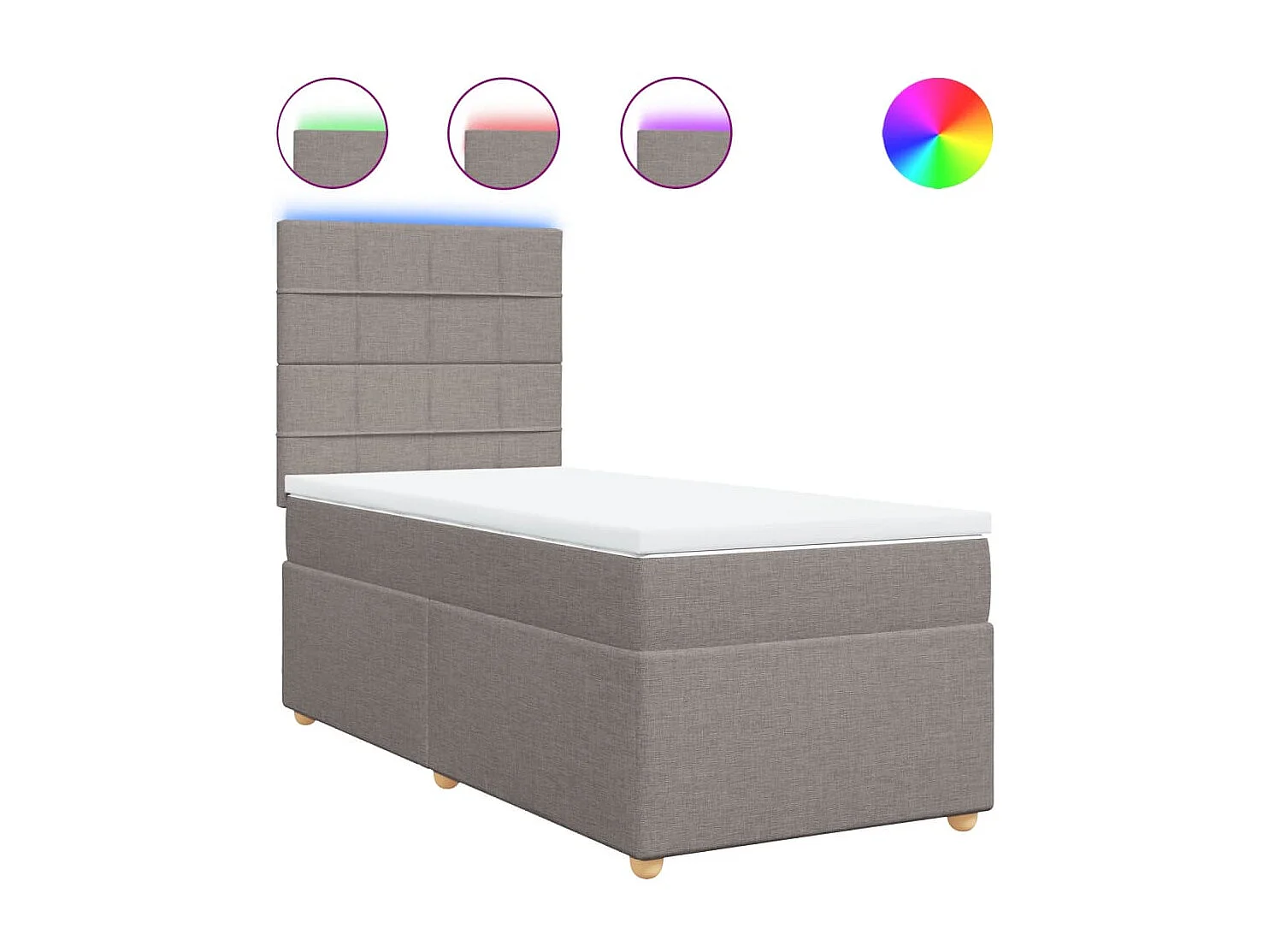 Sommier à lattes de lit avec matelas Taupe 90x190 cm Tissu