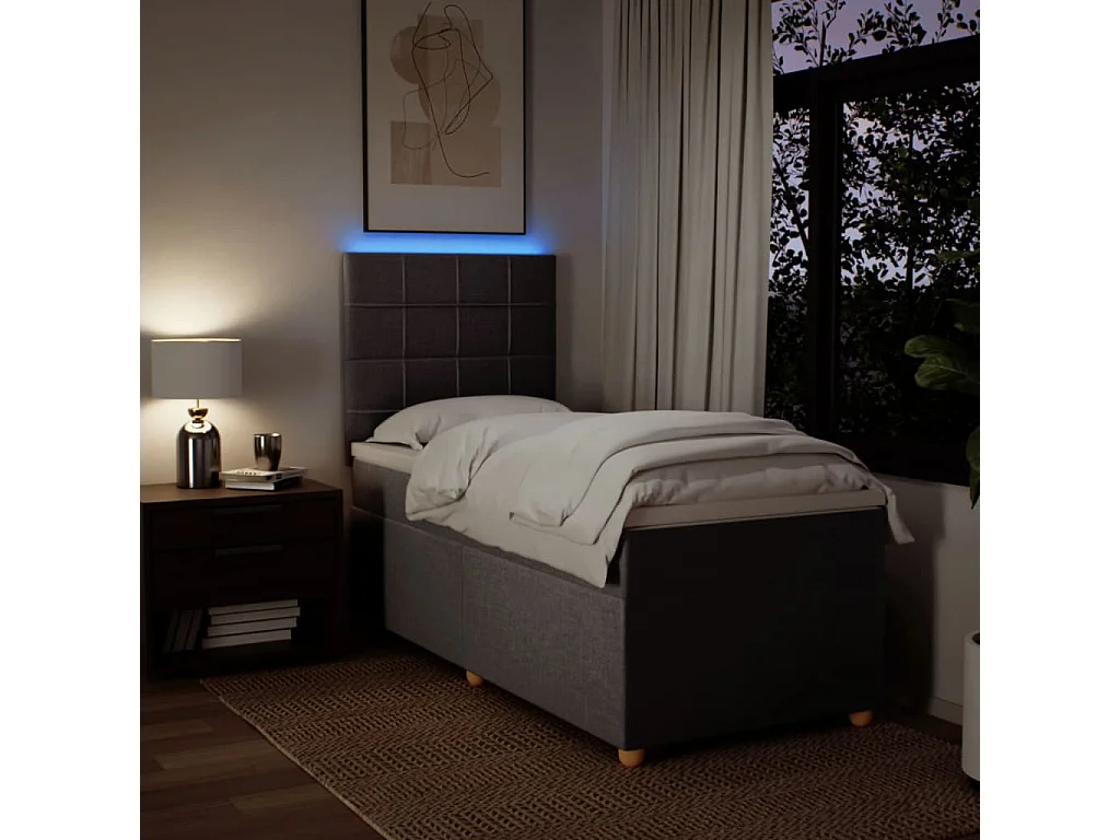 Boxspring met matras stof taupe 90x190 cm