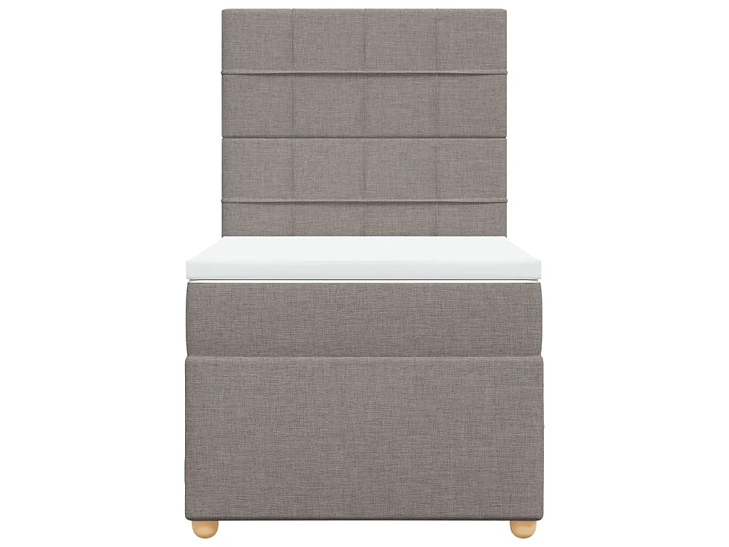 Boxspring met matras stof taupe 90x190 cm