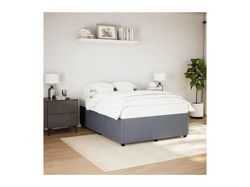 Cadre de lit sans matelas gris foncé 140x200 cm velours