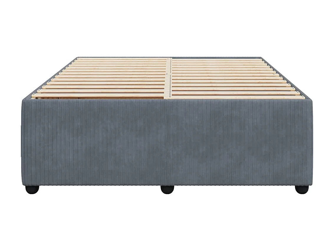 Cadre de lit sans matelas gris foncé 140x200 cm velours