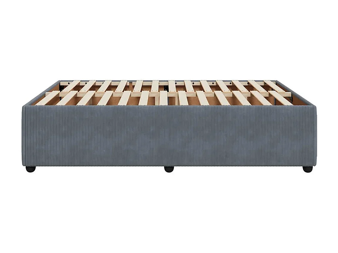 Cadre de lit sans matelas gris foncé 140x200 cm velours