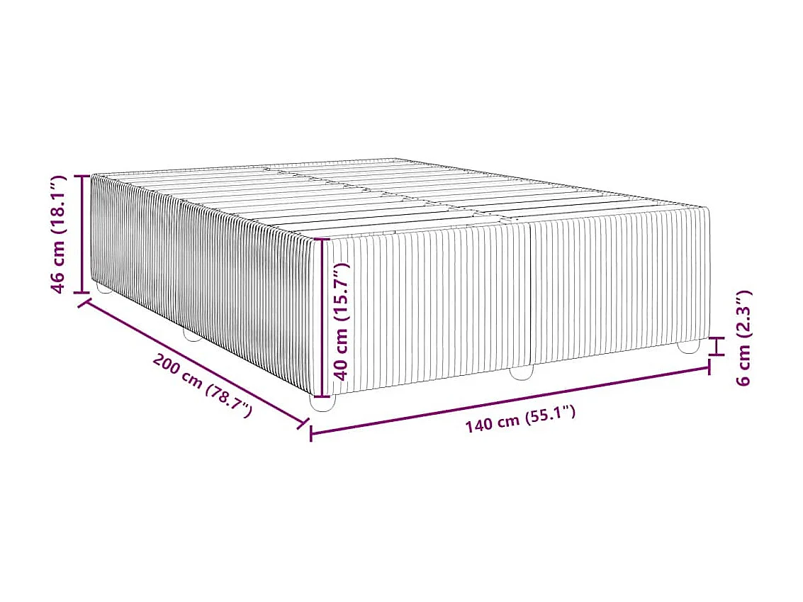 Bettgestell ohne Matratze Dunkelgrau 140x200 cm Samt