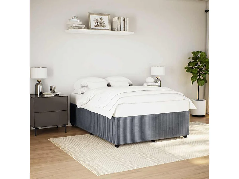 Cadre de lit sans matelas gris foncé 140x200 cm velours