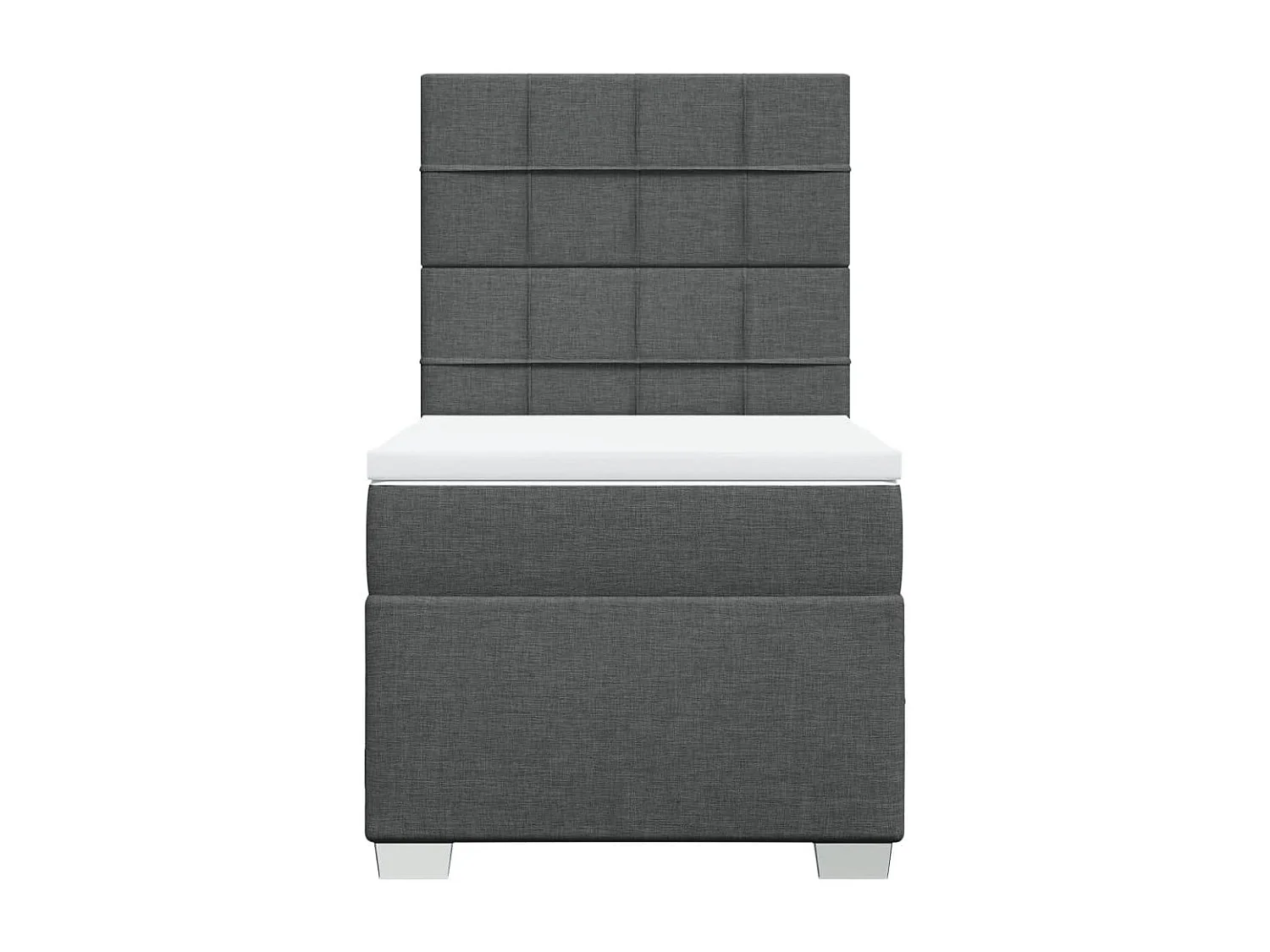 Sommier à lattes de lit avec matelas Gris foncé 100x200cm Tissu