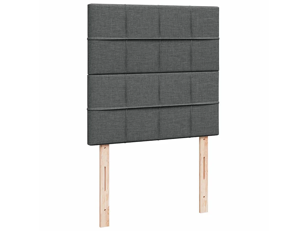 Cama box spring con colchón tela gris oscuro 100x200 cm
