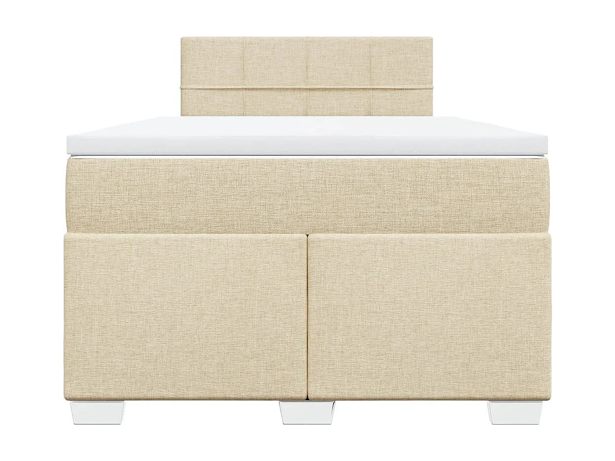 Sommier à lattes de lit avec matelas crème 120x190 cm tissu