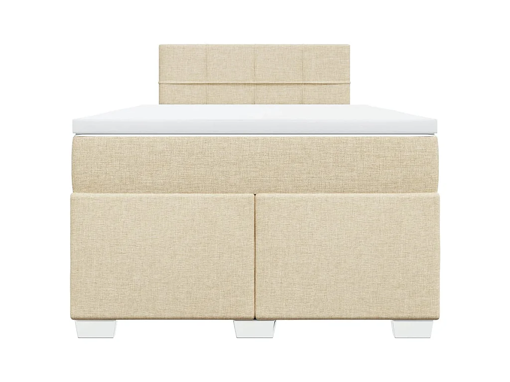 Sommier à lattes de lit avec matelas crème 120x190 cm tissu