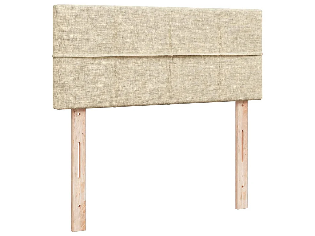Sommier à lattes de lit avec matelas crème 120x190 cm tissu