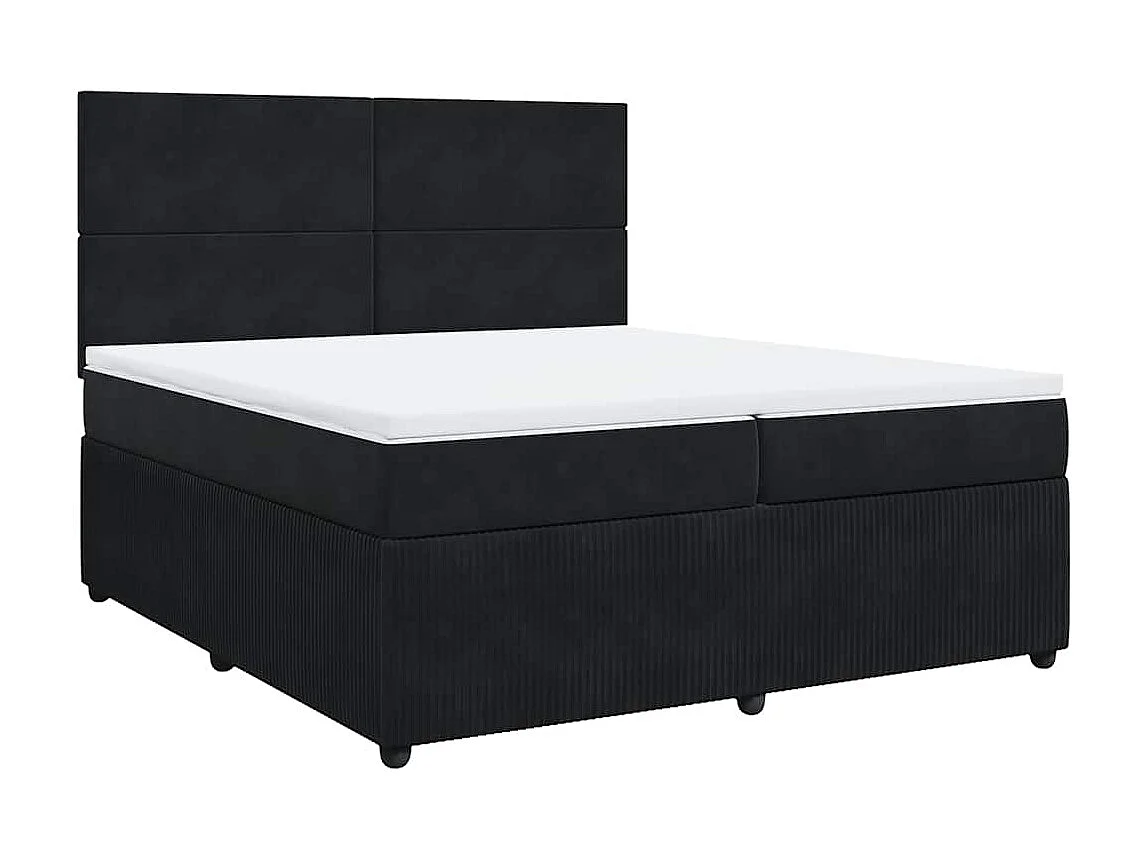 Boxspring met matras fluweel zwart 200x200 cm