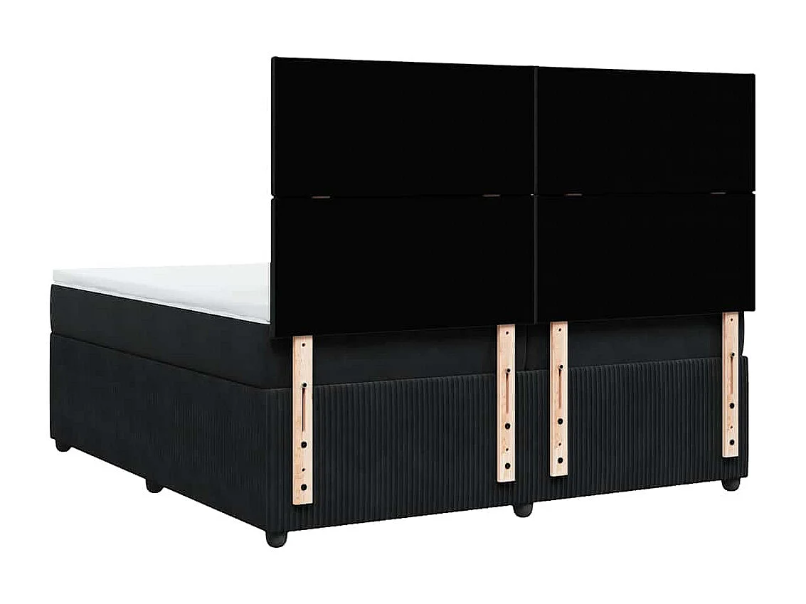 Boxspring met matras fluweel zwart 200x200 cm