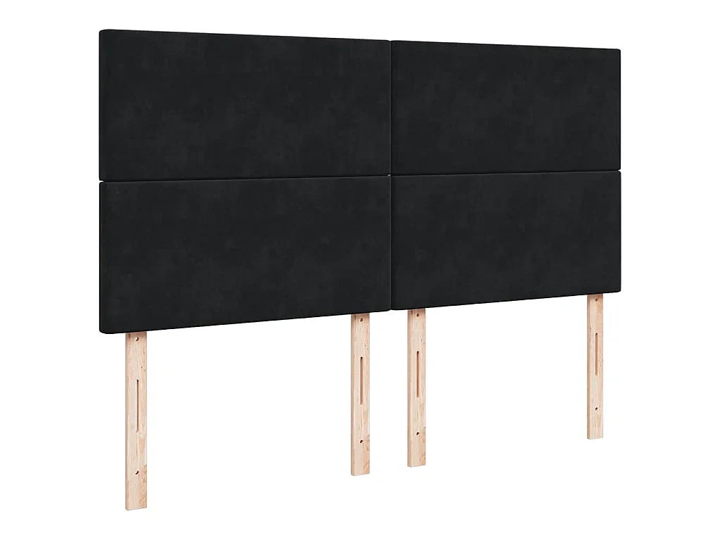 Cama box spring con colchón terciopelo negro 200x200 cm